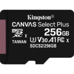 Kingston Technology Carte micSDXC Canvas Select Plus 100R A1 C10 de 256 Go sans ADP