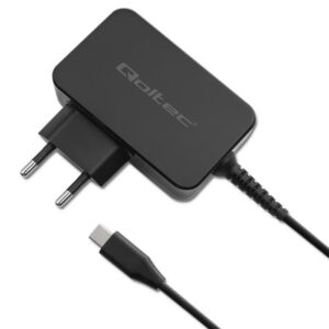 Qoltec 52386 Chargeur GaN POWER PRO | 1xUSB-C | 65W | 5-20V | 3-3,25A | Noir