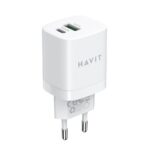 Havit UC30 EU - Chargeur de voyage GaN à deux ports 33 W, blanc
