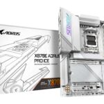 GIGABYTE X870E AORUS PRO ICE Carte Mère - Prend en charge les processeurs AMD Ryzen 9000, 16+2+2 Phases VRM Digital, jusqu'à 8000MHz DDR5 (OC), 3xPCIe 5.0 + 1xPCIe 4.0, Wi-Fi 7, 2.5GbE LAN, USB 4