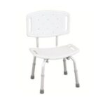 WILSON RF-820 REHA FUND Tabouret de douche blanc avec découpe et dossier