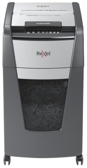 Rexel Optimum AutoFeed+ 225X destructeur de papier Destruction croisée 55 dB 23 cm Noir, Gris