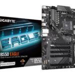 GIGABYTE B550 EAGLE Carte mère - Processeurs AMD Ryzen série 5000 G, VRM 10+3+1 phases, jusqu'à 3200 MHz DDR4, 1xPCIe 4.0 + 1xPCIe 3.0 M.2, LAN 1GbE, USB 3.2 Gen 2