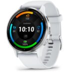 Garmin Venu 3 3,56 cm (1.4") AMOLED 45 mm Numérique 454 x 454 pixels Écran tactile Argent, Blanc Wifi GPS (satellite)