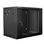 Armoire d'installation murale Lanberg 19'' 9U 600x450mm noir (porte vitrée)