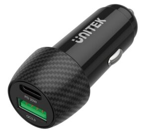 Unitek P1400A Chargeur de voiture 38W USB-A USB-C QC 3.0