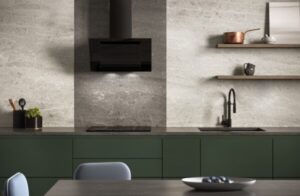 Vertical Eco Duo Glass Hotte de cheminée murale Noir