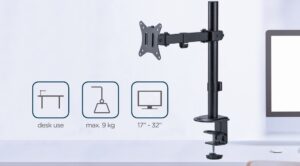 Gembird MA-D1-03 support d'écran plat pour bureau 81,3 cm (32") Noir
