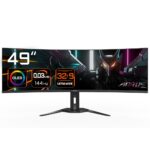 GIGABYTE Moniteur de jeu incurvé CO49DQ OLED - 5120x1440 (DQHD), 1800R, 144Hz, 0,03 ms, KVM, FreeSync Premium Pro, HDMI 2.1