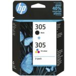 HP Pack de 2 cartouches d'encre authentiques 305 3 couleurs / noir