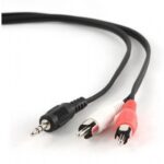 Gembird 2.5m, 3.5mm/2xRCA, M/M câble audio 2,5 m 3,5mm Noir, Rouge, Blanc