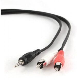 Gembird 2.5m, 3.5mm/2xRCA, M/M câble audio 2,5 m 3,5mm Noir, Rouge, Blanc