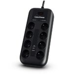 CyberPower Tracer III P0820SUF0-FR protection surtension Noir 8 sortie(s) CA 200 - 250 V 1,8 m
